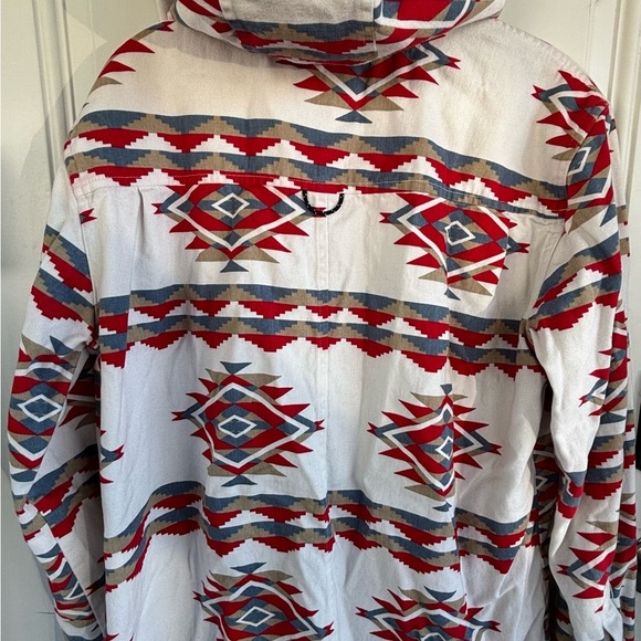 Men's Lightweight Jacket - Red and Gray Pattern - Picture 3 of 8